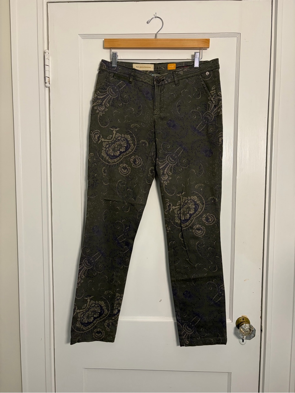 Pilcro Paisley Straight Leg Jeans in Olive